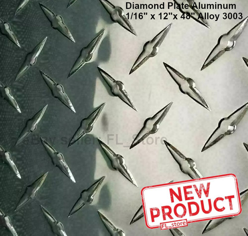 Thick diamond plate 12 - plate, 12"